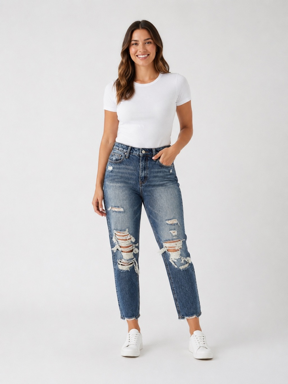 Vervet distressed jeans cropped high rise size 25